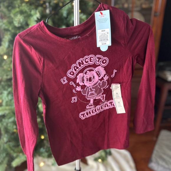 2 Cat & Jack tops-Dance to the Beat & Snow Fort long Sleeve Shirts sz 8 - Picture 2 of 9